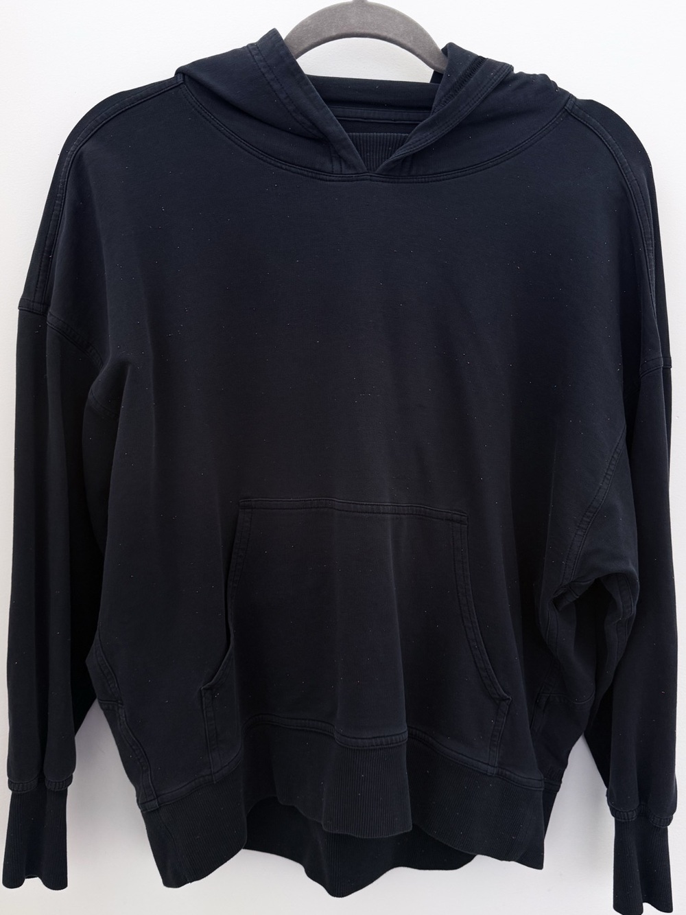 Lululemon Oversized Black Speckled Lightweight Hoodie Large XL